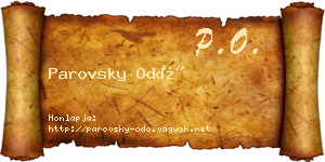 Parovsky Odó névjegykártya